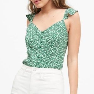 NWT Banana Republic Cropped Tank in Green Floral